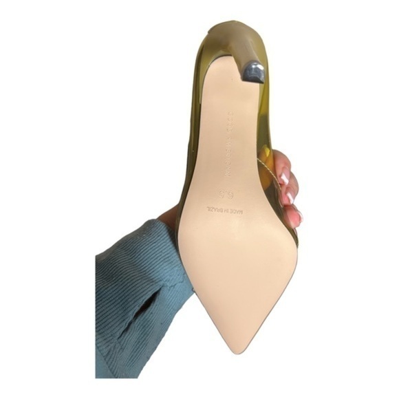 GOOD AMERICAN 6 1/2‎ Golden Olive Cinder F*ckin Rella Lucite Pumps Heels NEW - Picture 11 of 13